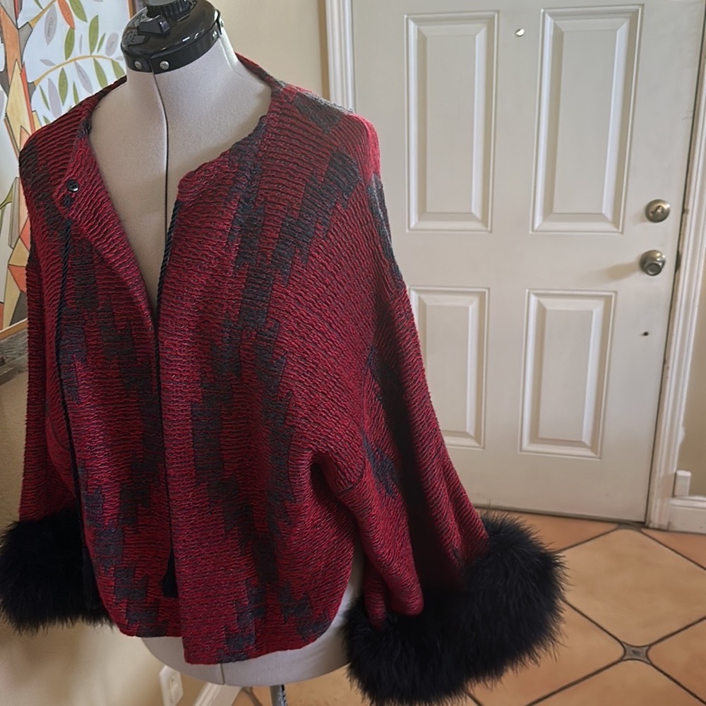 Ralph Lauren fur open front cardi size large - Picture 4 of 9